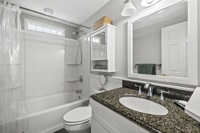 215 Head Of The Bay Rd, Buzzards Bay, MA 02532 - full bathroom featuring shower / bath combo with shower curtain, vanity, and toilet