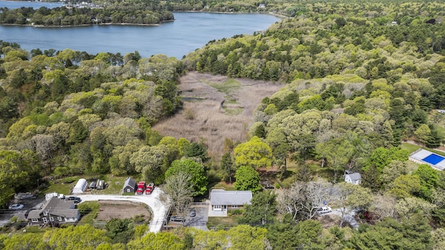 215 Head Of The Bay Rd, Buzzards Bay, MA 02532 - bird's eye view of a nearby body of water and a heavily wooded area