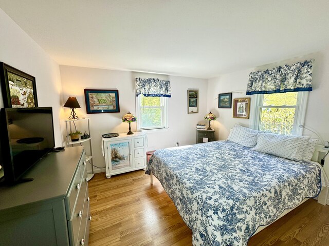 bedroom featuring light hardwood / wood-style floors