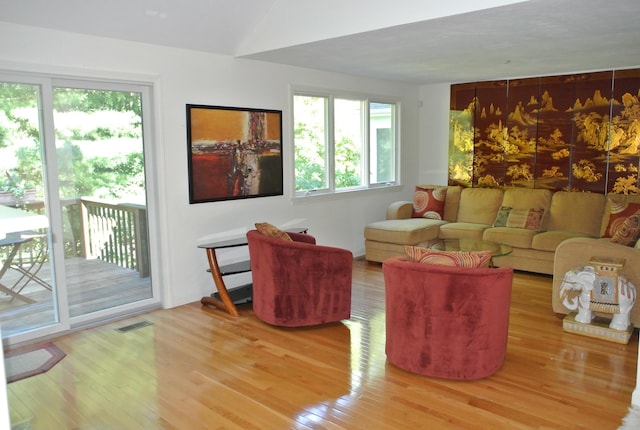 living room featuring hardwood / wood-style floors