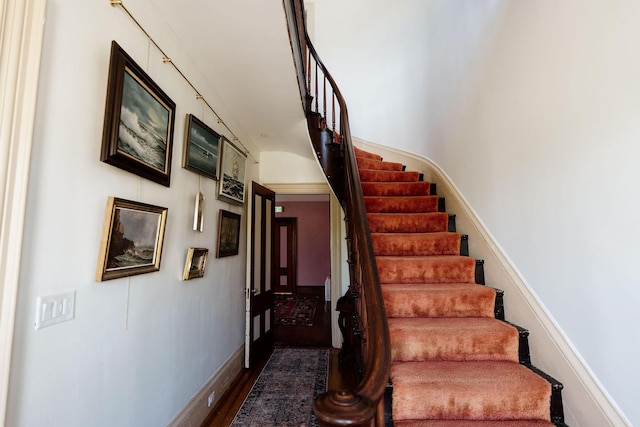 115 Rte 28, West Harwich, MA 02671 - staircase featuring baseboards and wood finished floors