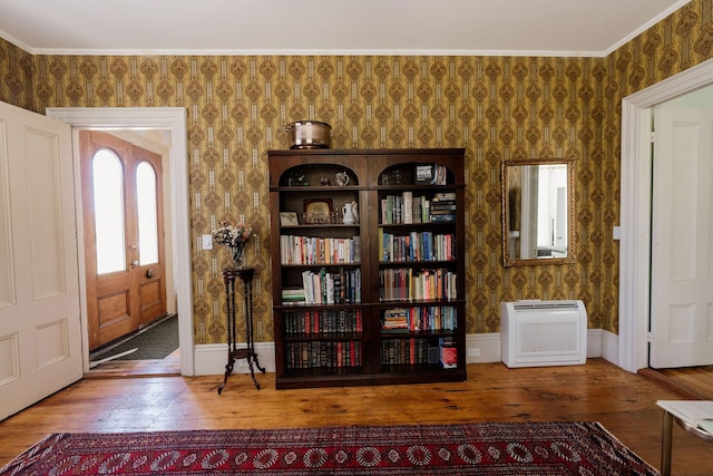 115 Rte 28, West Harwich, MA 02671 - foyer entrance with wallpapered walls, baseboards, and hardwood / wood-style flooring
