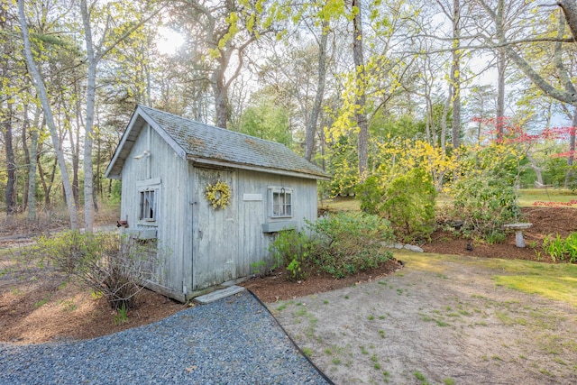 view of shed