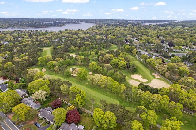 8 Viking Rock Rd, South Yarmouth, MA 02664 - drone / aerial view of a large body of water, a golf club, and a tree filled landscape