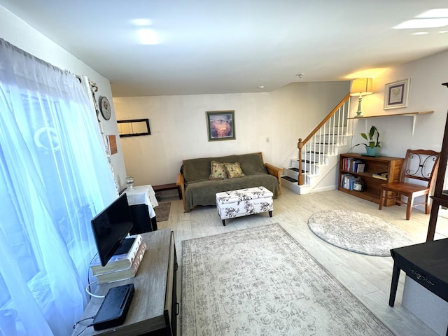 living room featuring hardwood / wood-style flooring