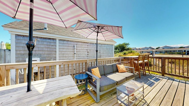 deck featuring an outdoor hangout area