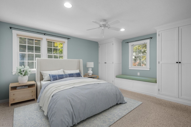 bedroom featuring ceiling fan