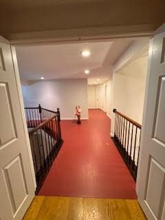 hall featuring hardwood / wood-style floors