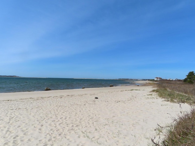 view of water feature with a view of the beach
