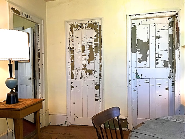 doorway featuring hardwood / wood-style flooring