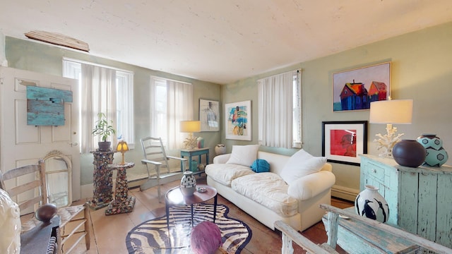 sitting room with light tile patterned flooring