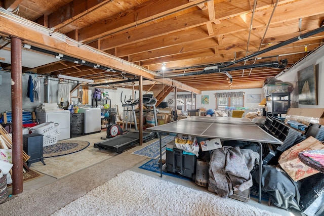 64 Gold Finch Ln, South Dennis, MA 02660 - basement with washing machine and clothes dryer