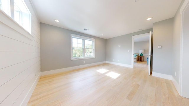 empty room featuring light wood-type flooring