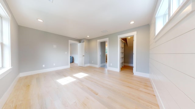 empty room with light wood-type flooring