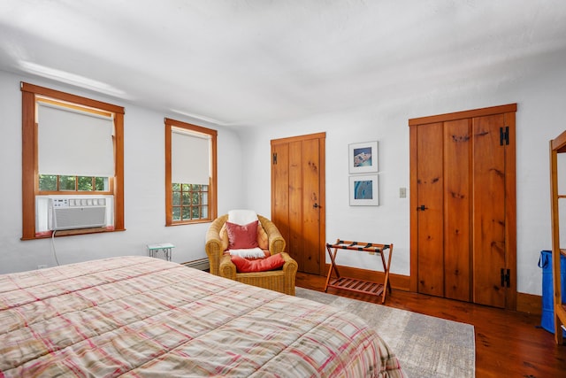 181 Stony Brook Rd, Brewster, MA 02631 - bedroom featuring cooling unit and wood finished floors