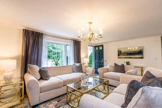 15 Mirror Brook Rd, West Yarmouth, MA 02673 - living room with a chandelier and ornamental molding