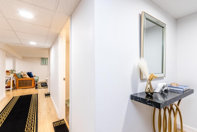 15 Mirror Brook Rd, West Yarmouth, MA 02673 - hallway featuring light wood-style floors, recessed lighting, and a drop ceiling