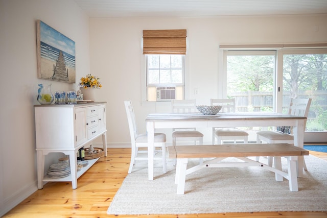 625 Bridge Rd, Eastham, MA 02642 - dining area with light wood-style floors and cooling unit