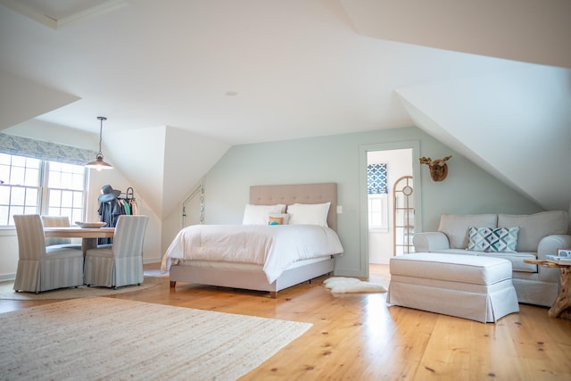 625 Bridge Rd, Eastham, MA 02642 - bedroom with wood finished floors and lofted ceiling