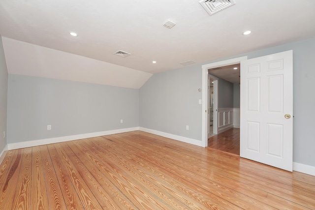 240 Oak St, Centerville, MA 02632 - bonus room featuring light wood-type flooring, recessed lighting, lofted ceiling, and baseboards