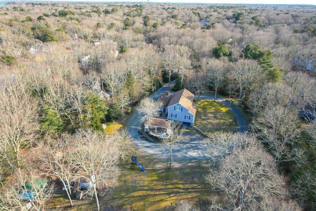 240 Oak St, Centerville, MA 02632 - aerial view of property and surrounding area featuring a heavily wooded area