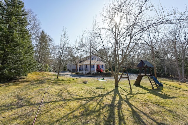 240 Oak St, Centerville, MA 02632 - view of grassy yard with a playground