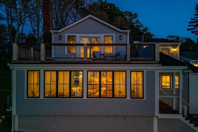 118 Driftwood Ln, South Yarmouth, MA 02664 - rear view of property with a balcony
