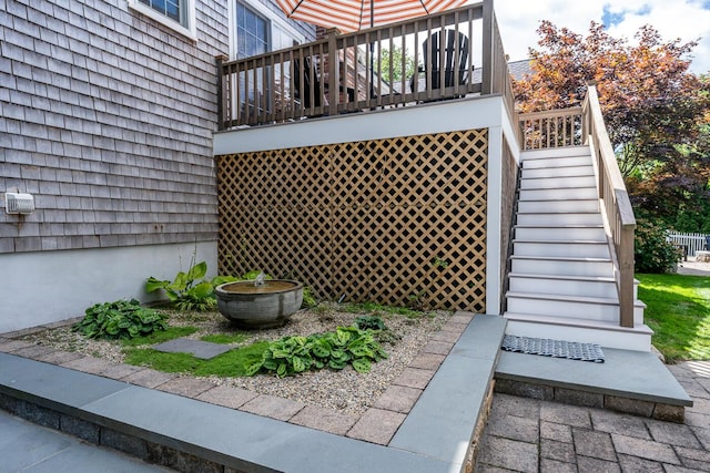 exterior space with a wooden deck