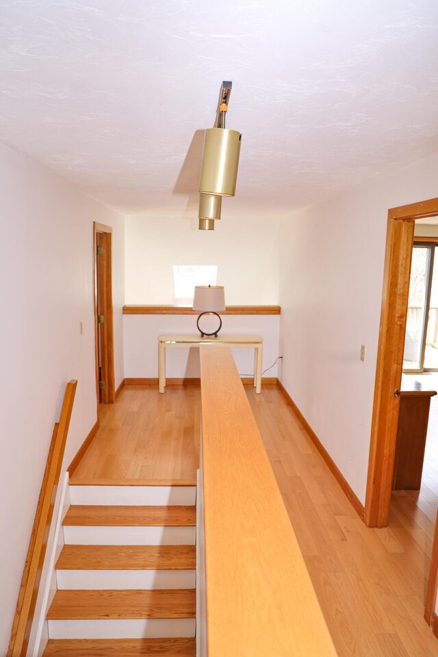 interior space featuring baseboards and wood finished floors