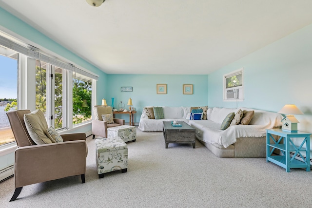 57 Oak St, Wareham, MA 02571 - carpeted living room with cooling unit