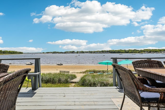 57 Oak St, Wareham, MA 02571 - wooden deck with a water view