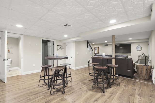 5 Lancaster Ln, Bourne, MA 02532 - dining area with light wood-style flooring, baseboards, and recessed lighting