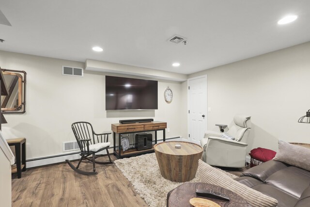 5 Lancaster Ln, Bourne, MA 02532 - living area featuring wood finished floors and recessed lighting