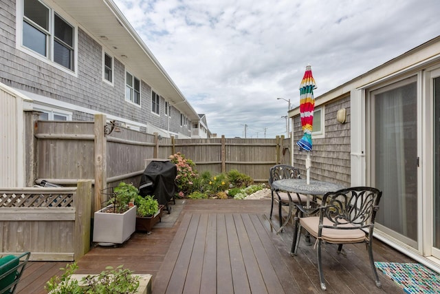 544 Shore Rd Unit 9, Truro, MA 02666 - wooden terrace with area for grilling