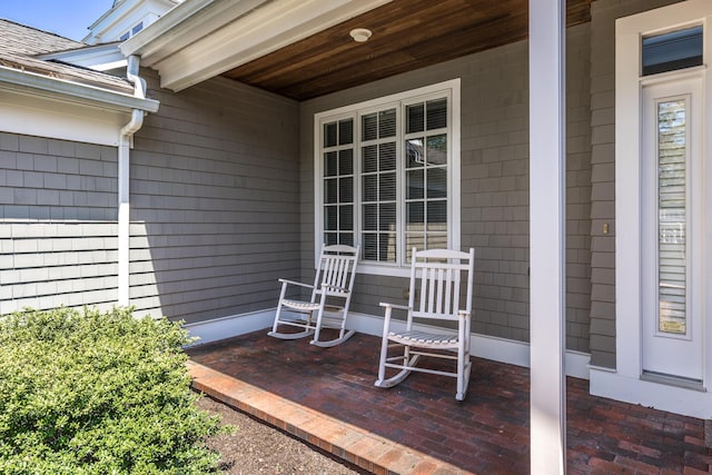view of patio featuring covered porch