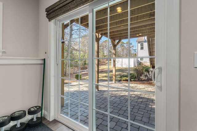 entryway featuring wood finished floors