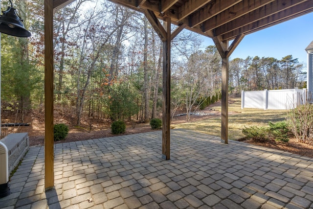 view of patio with fence