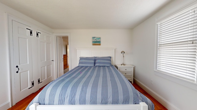 bedroom featuring hardwood / wood-style floors