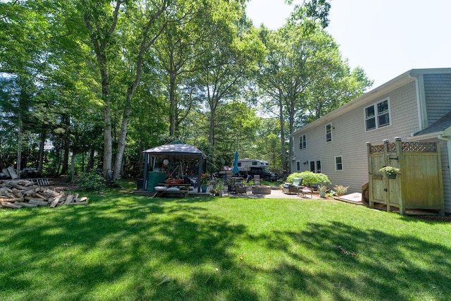 76 Kiahs Way E, Sandwich, MA 02537 - view of green lawn with a gazebo and a patio