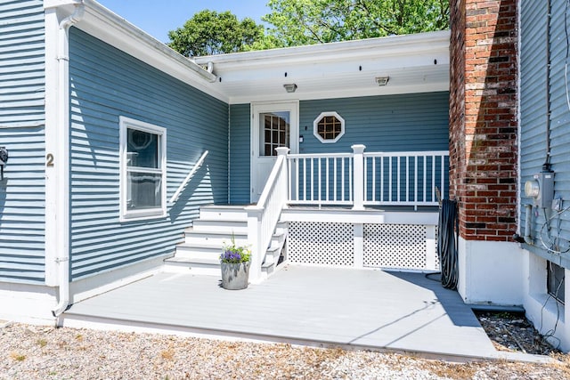 2 Pine Ridge End, Truro, MA 02666 - property entrance featuring a wooden deck
