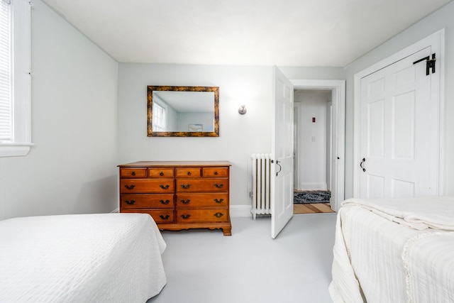 bedroom with radiator