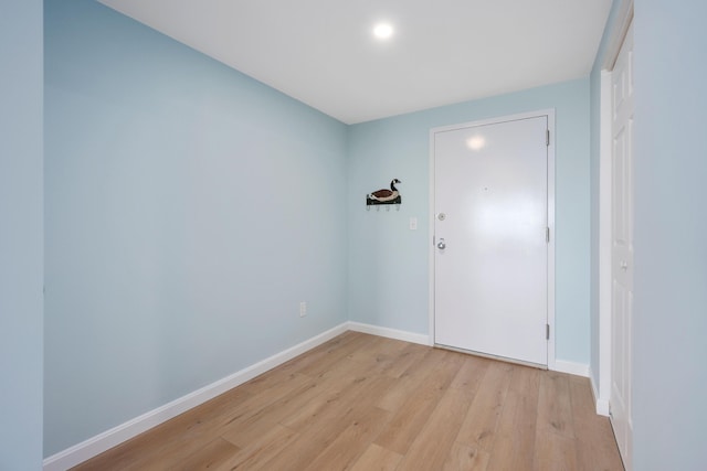 interior space with light hardwood / wood-style flooring