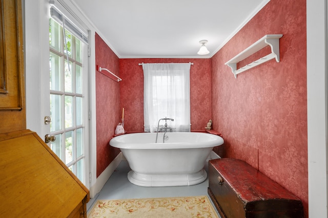 73 Division St, West Harwich, MA 02671 - full bath featuring a soaking tub and ornamental molding