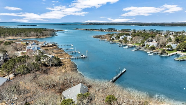 bird's eye view of a nearby body of water