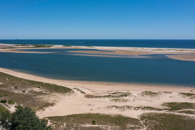 property view of water with a beach view