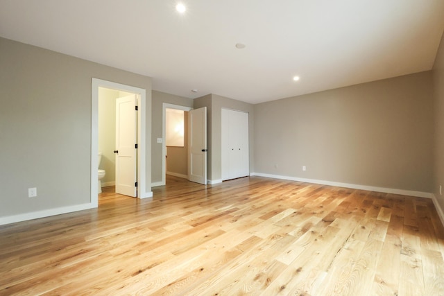 300 Buck Island Rd Unit C13F, West Yarmouth, MA 02673 - unfurnished bedroom with light wood-style flooring, baseboards, connected bathroom, recessed lighting, and a closet
