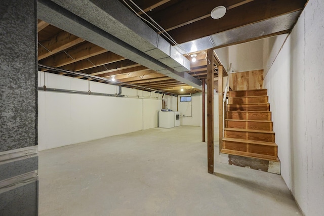 300 Buck Island Rd Unit C13F, West Yarmouth, MA 02673 - unfinished below grade area with washer and dryer and stairs