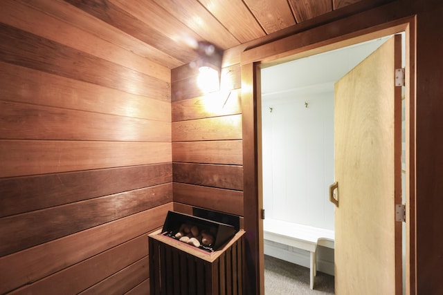 300 Buck Island Rd Unit C13F, West Yarmouth, MA 02673 - relaxing sauna / steam room featuring carpet flooring, wooden walls, and wood ceiling