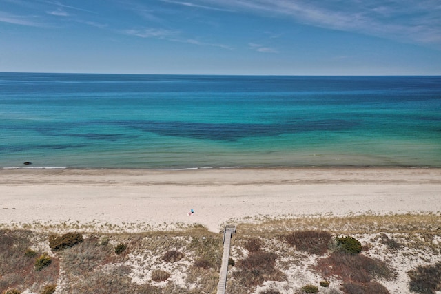 property view of water with a beach view