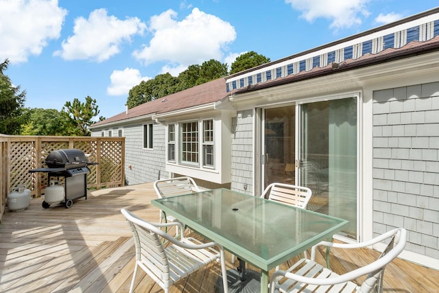24 Greenland Cir, Yarmouth Port, MA 02675 - wooden deck featuring grilling area and outdoor dining area